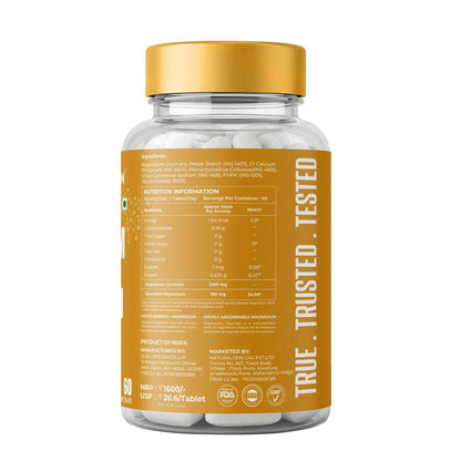 NATURALTEIN Magnesium Glycinate 1200mg, Chelated Mineral Supplement, 150mg Elemental Magnesium - front view (10)