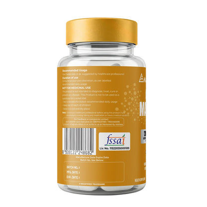NATURALTEIN Magnesium Glycinate 1200mg, Chelated Mineral Supplement, 150mg Elemental Magnesium - back view