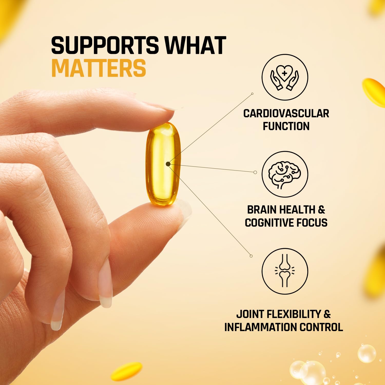 NATURALTEIN Omega-3 Fish Oil Softgels, Triple Strength 1250mg, with Vitamin D3 & E, Triglyceride Form, Glyphosate-Free - clos