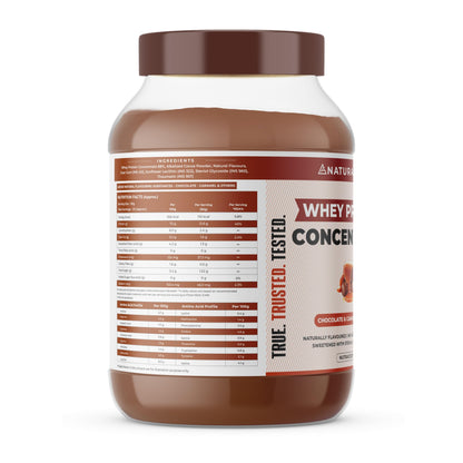 Naturaltein Whey Protein Concentrate Caffè Mocha, 1kg, 21g Protein, Non-GMO, Soy-Free, No Artificial Sweeteners - front view 