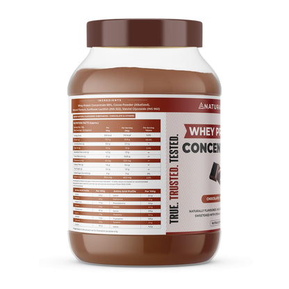 Naturaltein Whey Protein Concentrate Caffè Mocha, 1kg, 21g Protein, Non-GMO, Soy-Free, No Artificial Sweeteners - front view 