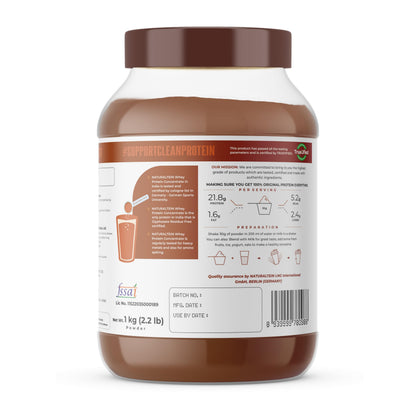 Naturaltein Whey Protein Concentrate Caffè Mocha, 1kg, 21g Protein, Non-GMO, Soy-Free, No Artificial Sweeteners - packaging (