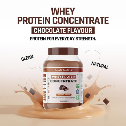 Naturaltein Whey Protein Concentrate Caffè Mocha, 1kg, 21g Protein, Non-GMO, Soy-Free, No Artificial Sweeteners - label detai