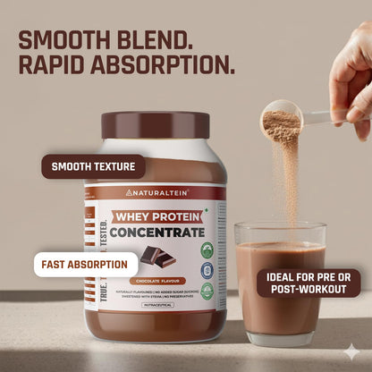 Naturaltein Whey Protein Concentrate Caffè Mocha, 1kg, 21g Protein, Non-GMO, Soy-Free, No Artificial Sweeteners - close-up de