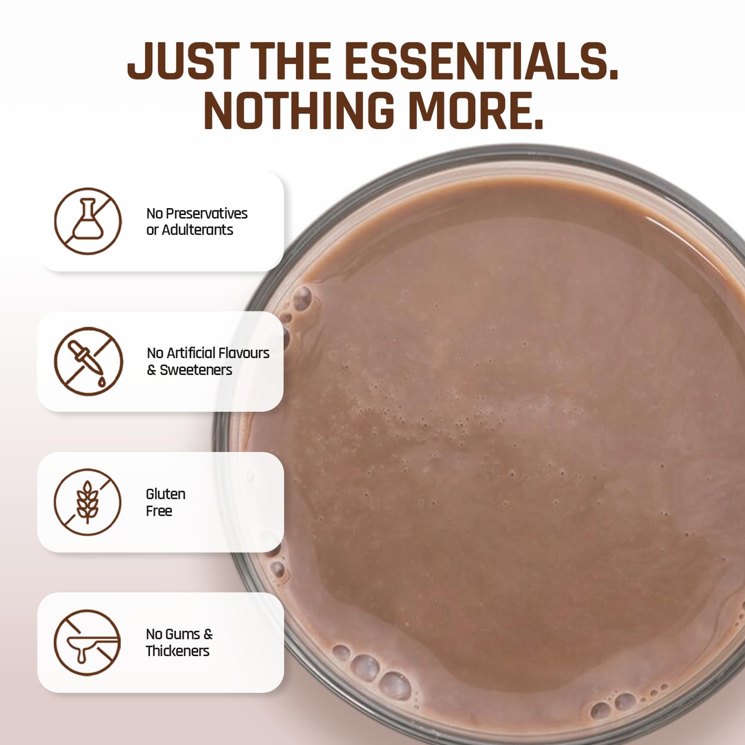 Naturaltein Whey Protein Concentrate Caffè Mocha, 1kg, 21g Protein, Non-GMO, Soy-Free, No Artificial Sweeteners - close-up de