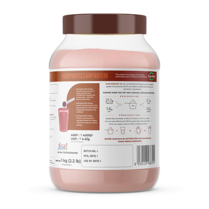 Naturaltein Whey Protein Concentrate Caffè Mocha, 1kg, 21g Protein, Non-GMO, Soy-Free, No Artificial Sweeteners - packaging (
