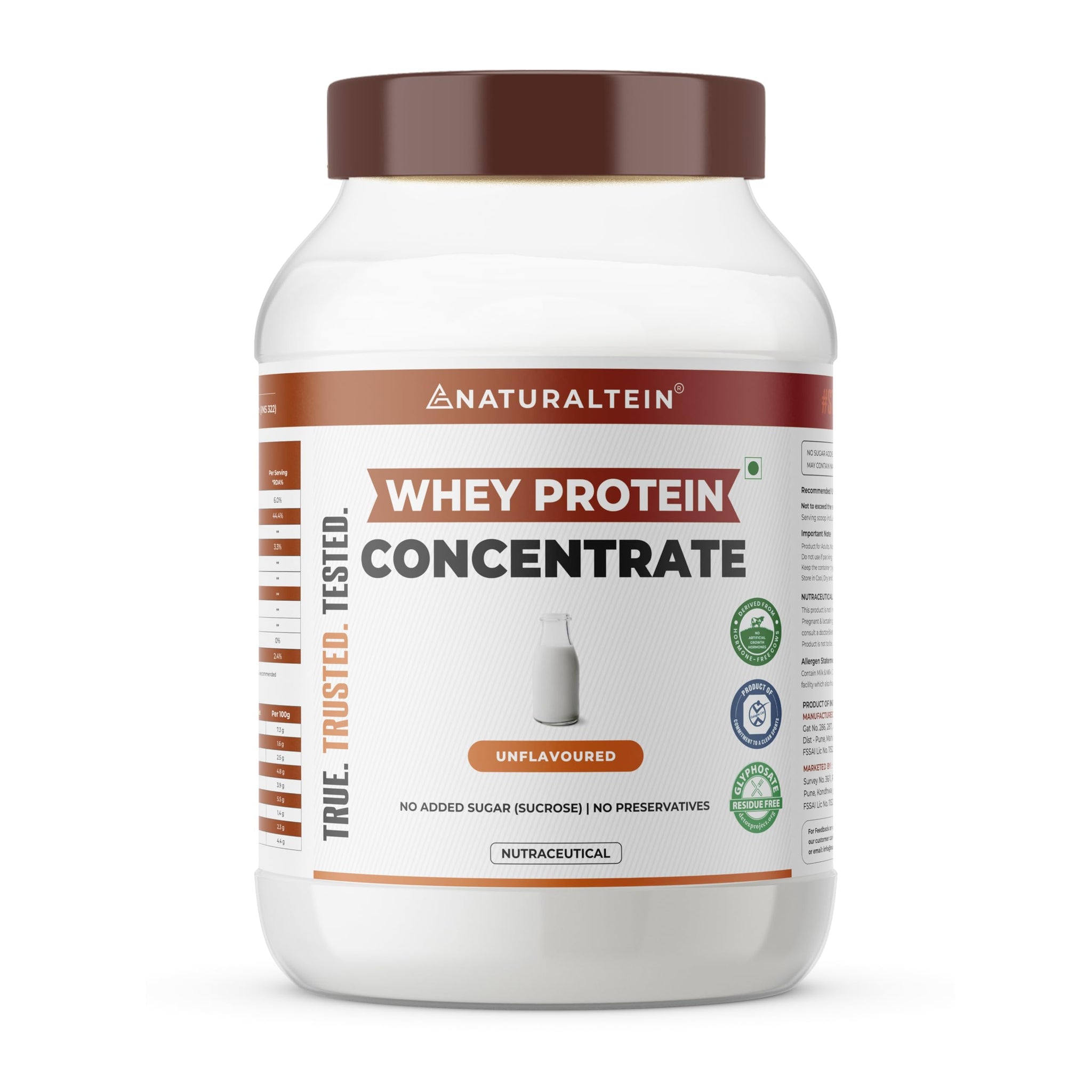 Naturaltein Whey Protein Concentrate Caffè Mocha, 1kg, 21g Protein, Non-GMO, Soy-Free, No Artificial Sweeteners (45)