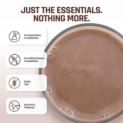 Naturaltein Whey Protein Concentrate Caffè Mocha, 1kg, 21g Protein, Non-GMO, Soy-Free, No Artificial Sweeteners - close-up de