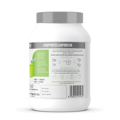 NATURALTEIN Whey Protein Powder, 1kg, Stevia Sweetened, No Added Sugar, Non-GMO, Soy-Free, Gluten-Free - front view (16)
