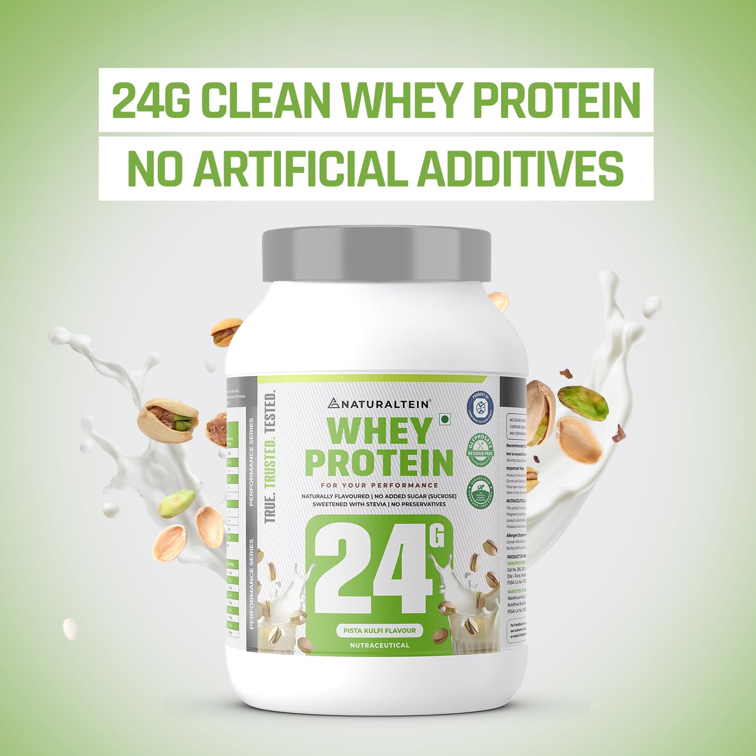 NATURALTEIN Whey Protein Powder, 1kg, Stevia Sweetened, No Added Sugar, Non-GMO, Soy-Free, Gluten-Free - label detail (18)