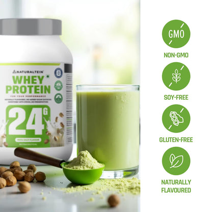 NATURALTEIN Whey Protein Powder, 1kg, Stevia Sweetened, No Added Sugar, Non-GMO, Soy-Free, Gluten-Free - close-up detail (20)