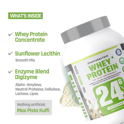 NATURALTEIN Whey Protein Powder, 1kg, Stevia Sweetened, No Added Sugar, Non-GMO, Soy-Free, Gluten-Free - in use (21)