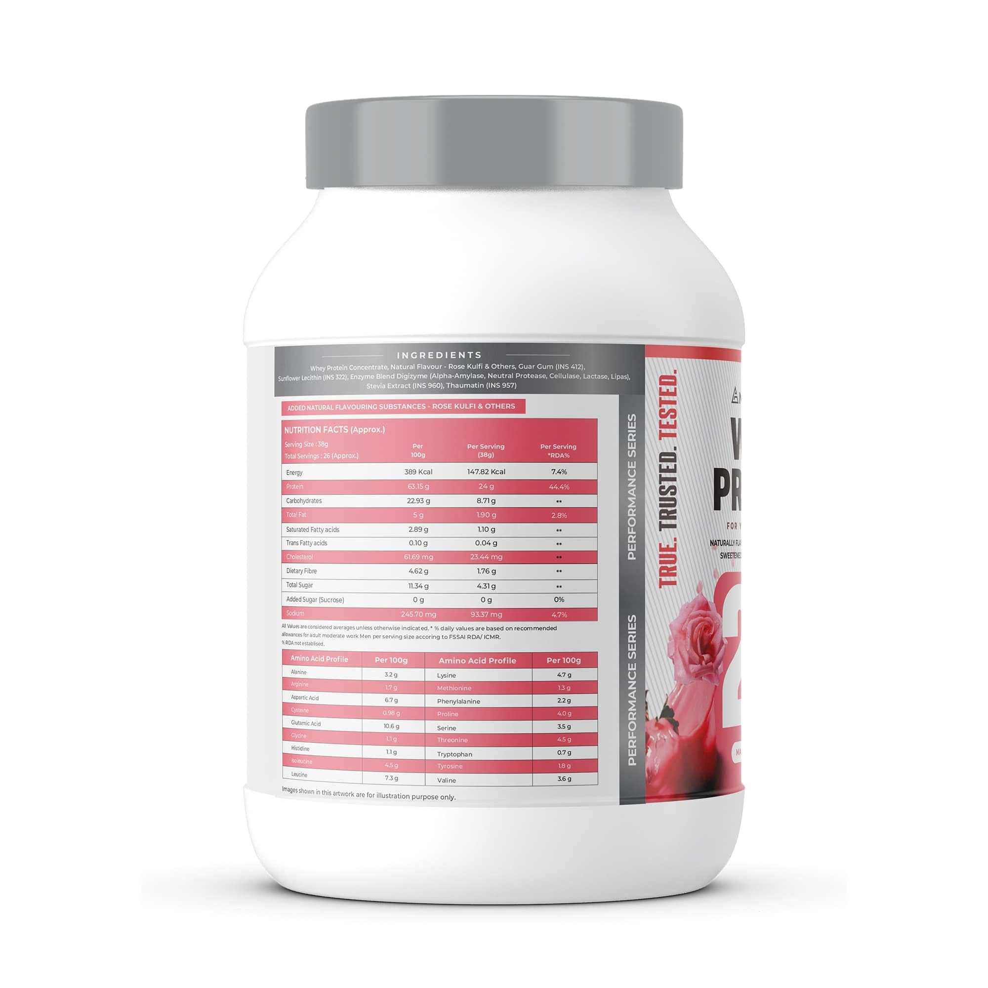 NATURALTEIN Whey Protein Powder, 1kg, Stevia Sweetened, No Added Sugar, Non-GMO, Soy-Free, Gluten-Free - back view (24)
