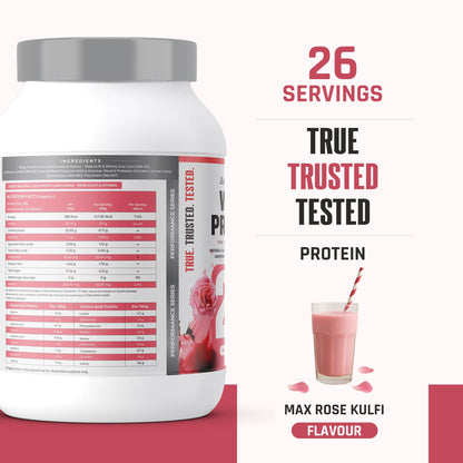 NATURALTEIN Whey Protein Powder, 1kg, Stevia Sweetened, No Added Sugar, Non-GMO, Soy-Free, Gluten-Free - ingredients panel (2