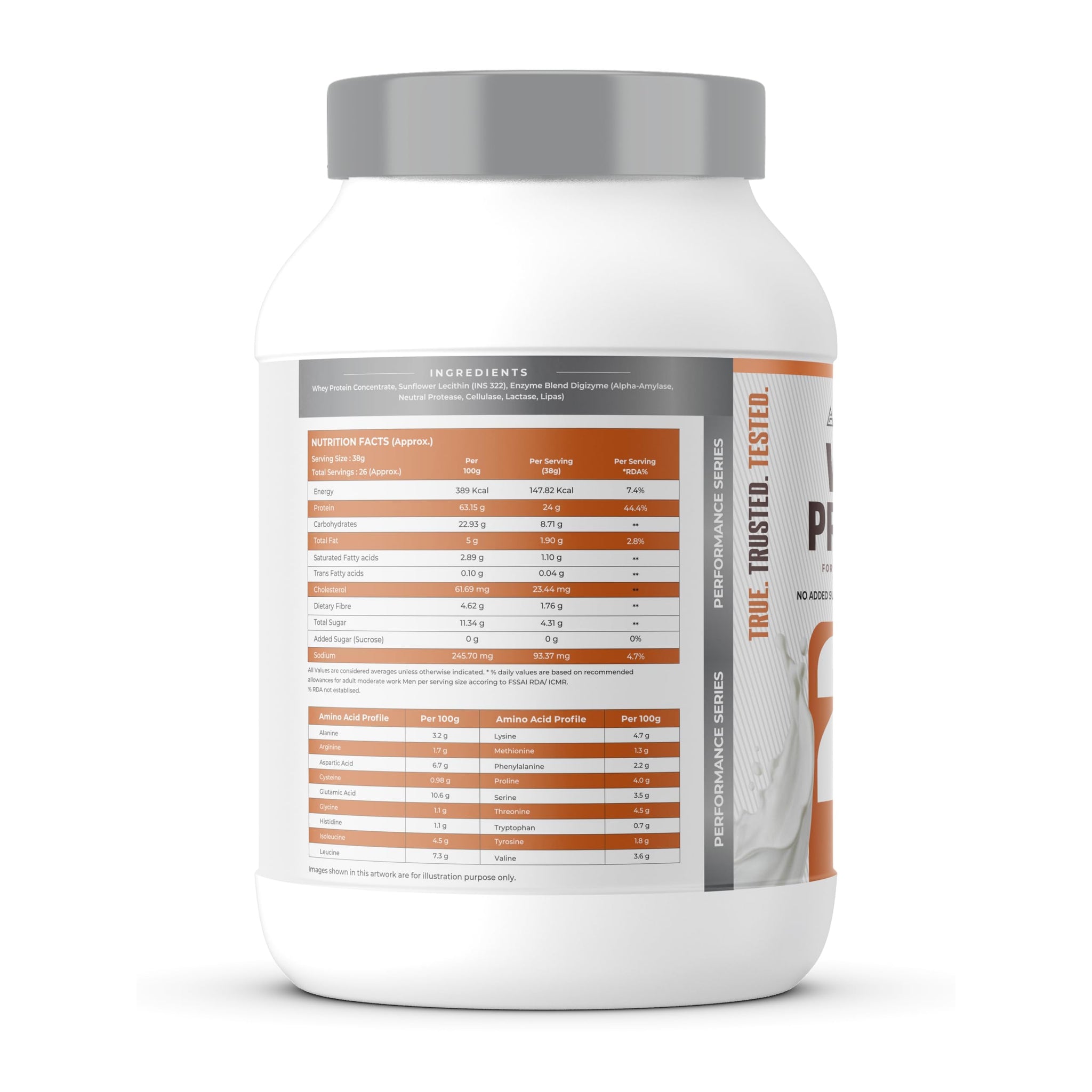 NATURALTEIN Whey Protein Powder, 1kg, Stevia Sweetened, No Added Sugar, Non-GMO, Soy-Free, Gluten-Free - front view (32)