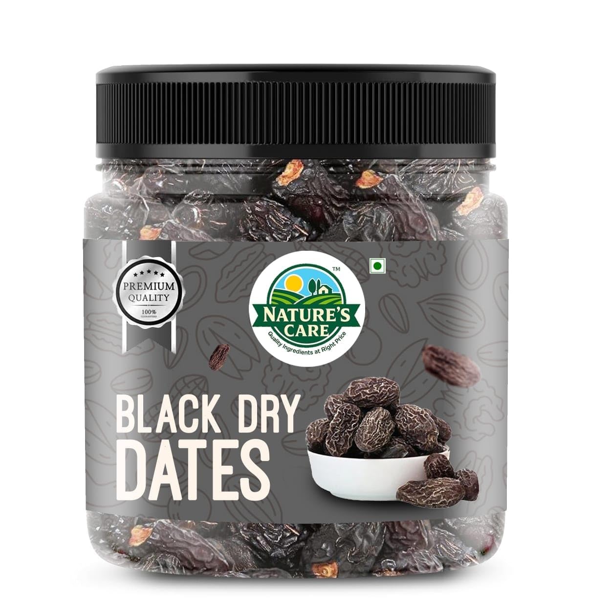 NATURE'S CARE Black Dry Dates, Dried Dates for Snacking, Baking, Cooking