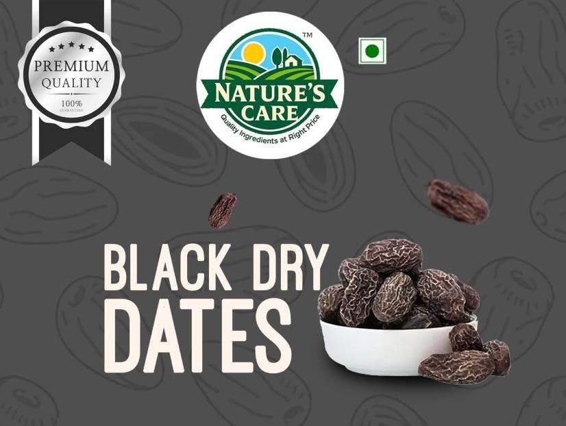 NATURE'S CARE Black Dry Dates, Dried Dates for Snacking, Baking, Cooking - packaging