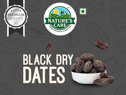 NATURE'S CARE Black Dry Dates, Dried Dates for Snacking, Baking, Cooking - packaging