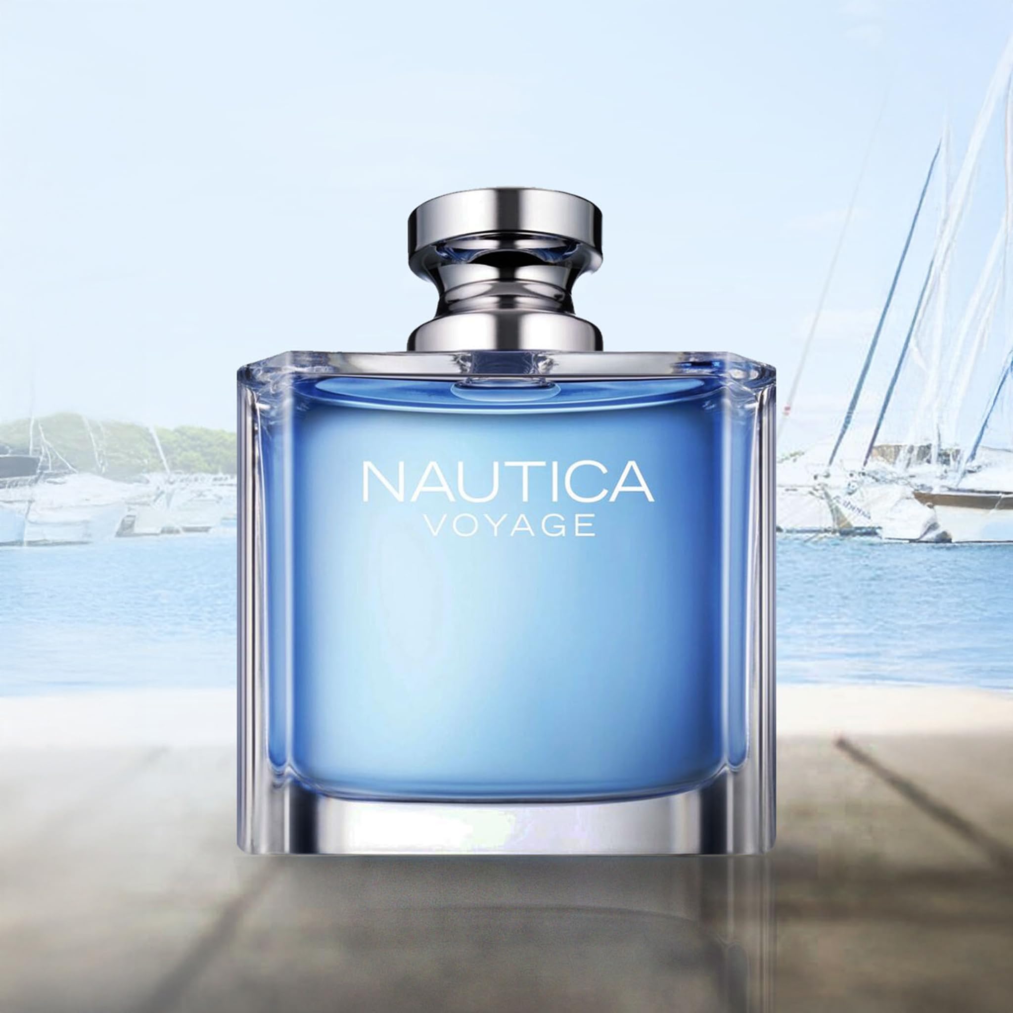 Nautica Voyage Eau de Toilette for Men 100ml Aquatic Woody Cologne Spray by Coty - packaging