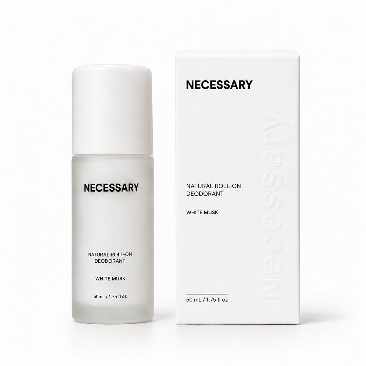 NECESSARY Natural Roll-On Deodorant 50ml, Aluminum & Alcohol-Free, Sulphate & Paraben-Free, Unisex (10)