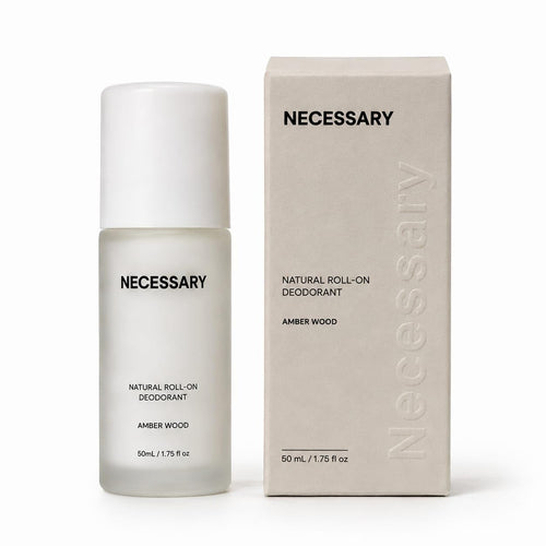 NECESSARY Natural Roll-On Deodorant, 50ml, Aluminum-Free, Alcohol-Free, Stain-Free, for All Skin Types