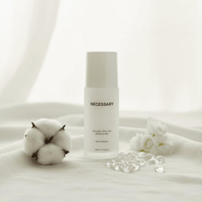 NECESSARY Natural Roll-On Deodorant, 50ml, Aluminum-Free, Alcohol-Free, Stain-Free, for All Skin Types - in use (17)