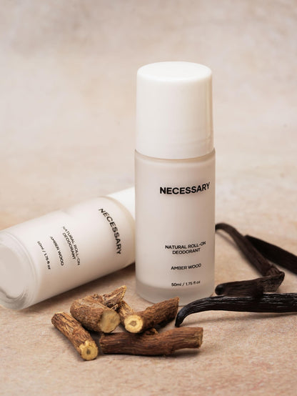 NECESSARY Natural Roll-On Deodorant, 50ml, Aluminum-Free, Alcohol-Free, Stain-Free, for All Skin Types - front view
