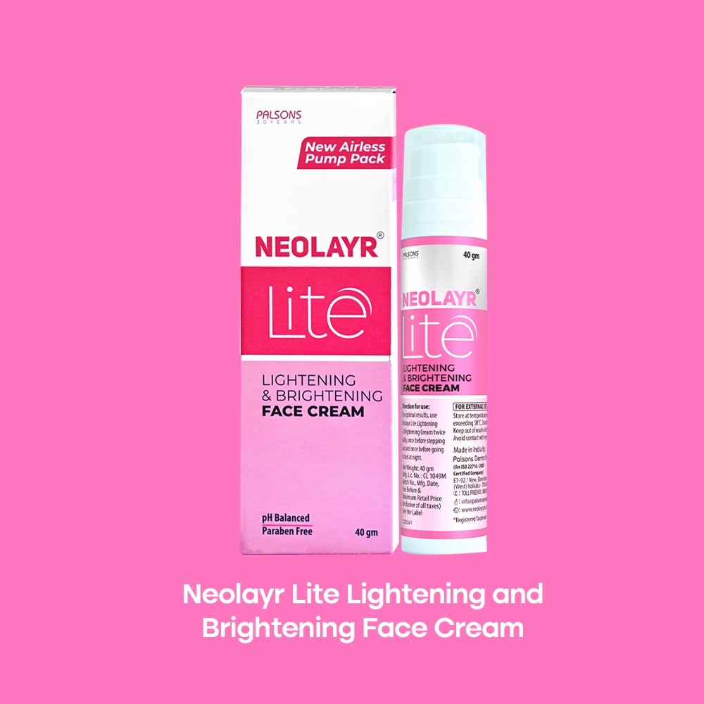 Neolayr Lite Face Cream | Fades Hyperpigmentation | Niacinamide Face Cream | Reduces appearance of Dark Spots | Evens Skin To