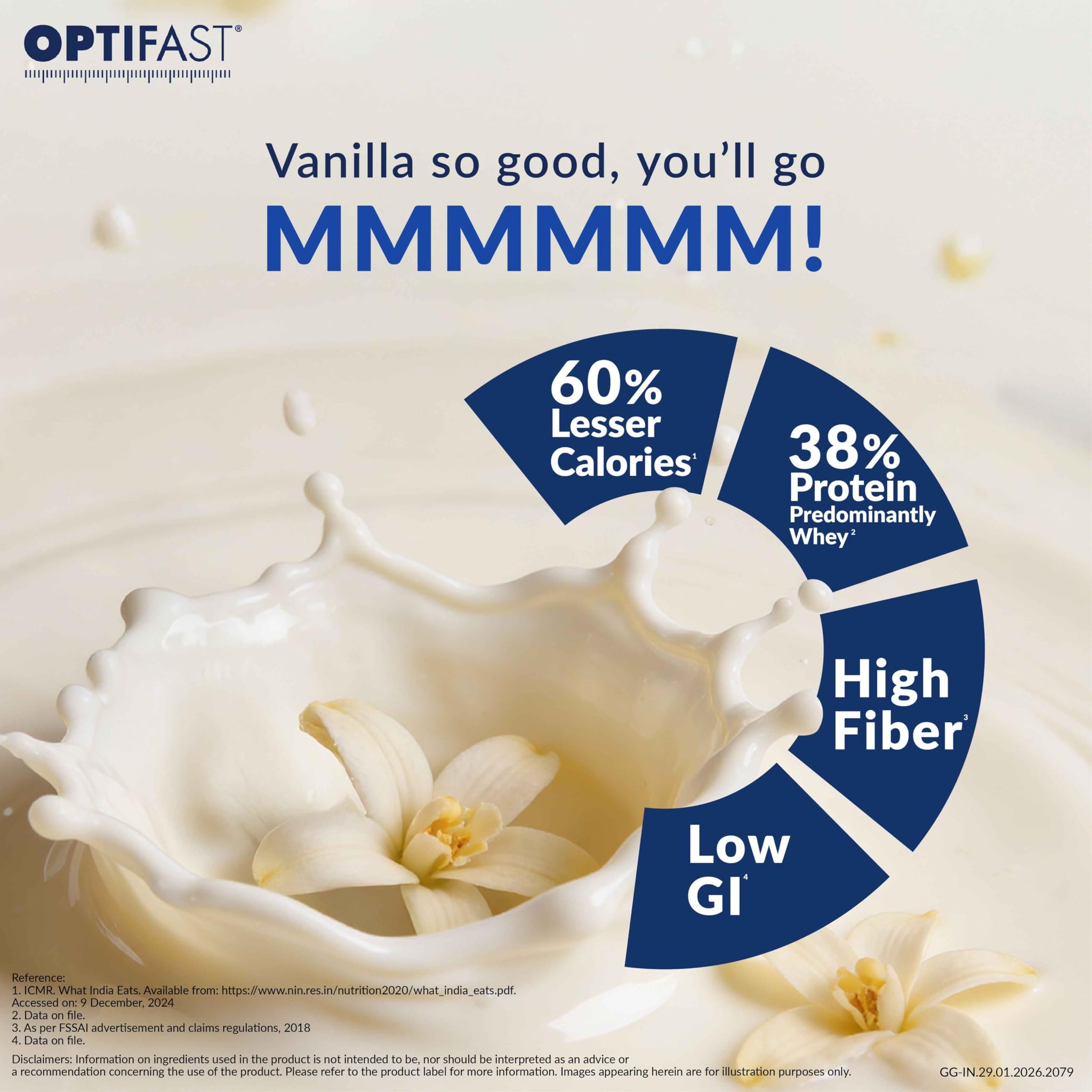 Nestle Optifast Weight Management Shake, Vanilla Flavor, Meal Replacement Powder, 400g Jar - packaging