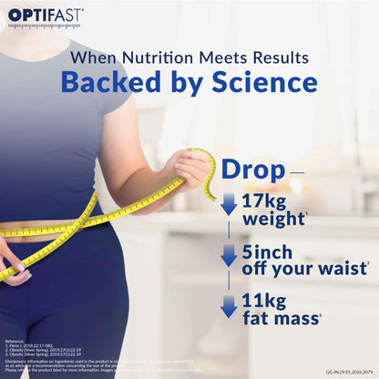 Nestle Optifast Weight Management Shake, Vanilla Flavor, Meal Replacement Powder, 400g Jar - label detail