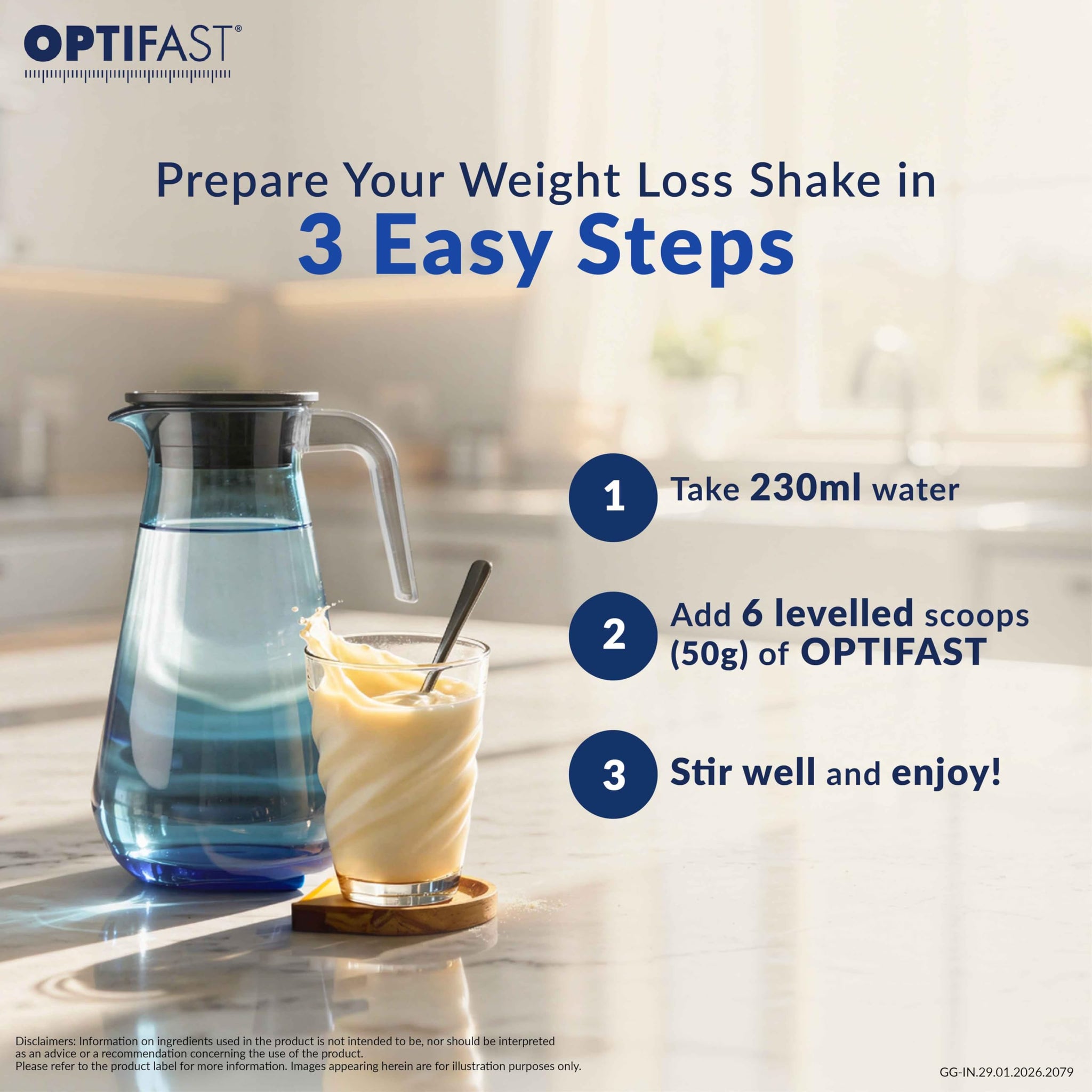 Nestle Optifast Weight Management Shake, Vanilla Flavor, Meal Replacement Powder, 400g Jar - close-up detail
