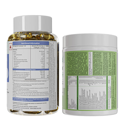 Neuherbs Deep Sea Omega 3 Fish Oil Supplement, Triple Strength 2500mg, Lemon Flavored with EPA DHA, Vitamins E & D3 - label d