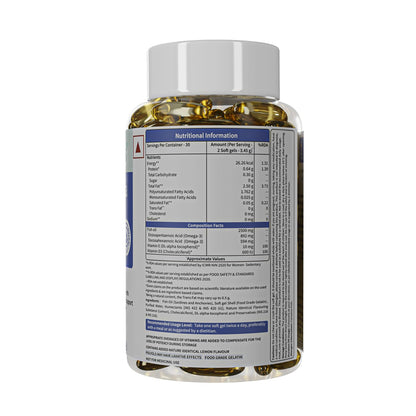 Neuherbs Deep Sea Omega 3 Fish Oil Supplement, Triple Strength 2500mg, Lemon Flavored with EPA DHA, Vitamins E & D3 - in use 
