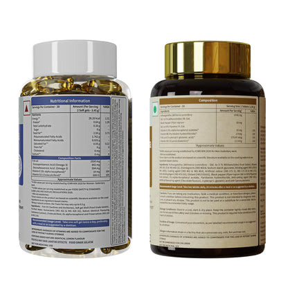 Neuherbs Deep Sea Omega 3 Fish Oil Supplement, Triple Strength 2500mg, Lemon Flavored with EPA DHA, Vitamins E & D3 - close-u