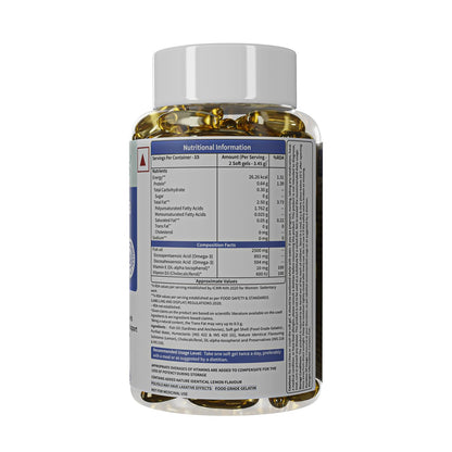 Neuherbs Deep Sea Omega 3 Fish Oil Supplement, Triple Strength 2500mg, Lemon Flavored with EPA DHA, Vitamins E & D3 - in use