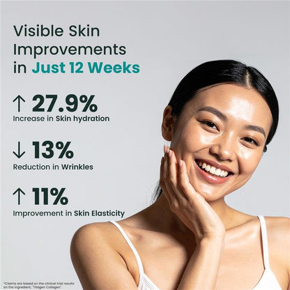 Neuherbs Marine Collagen Powder Supplement, 200g, Hydrolyzed Peptides with Hyaluronic Acid, Biotin, Vitamin C & E - back view