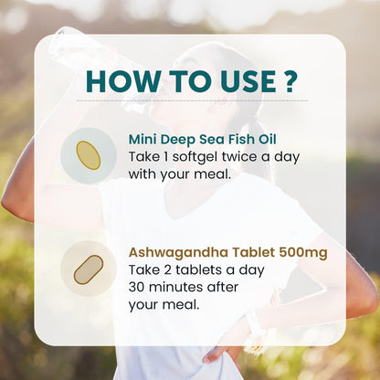 Neuherbs Mini Deep Sea Omega 3 Fish Oil Softgel Capsules 1000mg, Lemon Flavour, EPA DHA with Vitamins D3 & E - label detail (