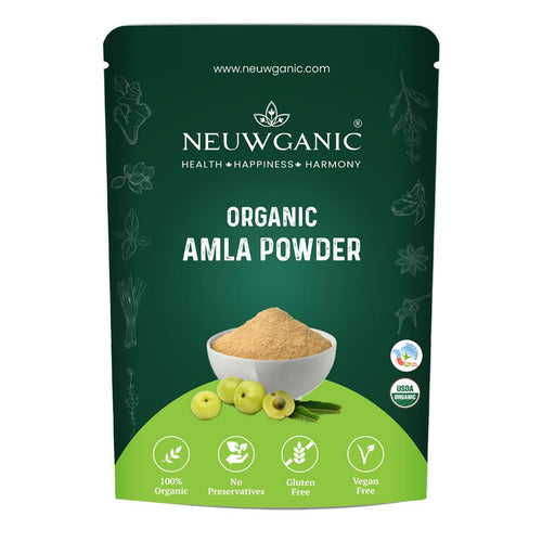 Neuwganic Organic Amla Powder, USDA & India Organic Certified, Emblica Officinalis Fruit Powder, Powder