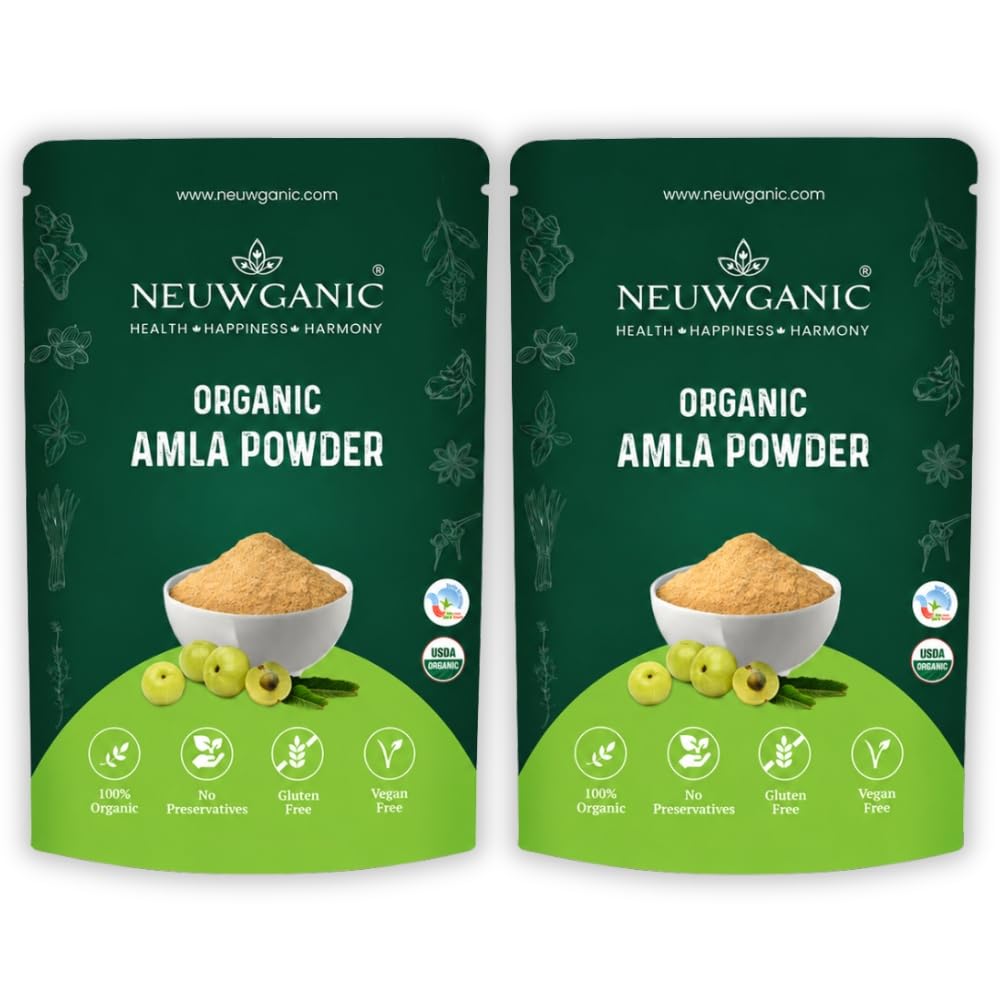 Neuwganic Organic Amla Powder, USDA & India Organic Certified, Emblica Officinalis Fruit Powder, Powder (12)