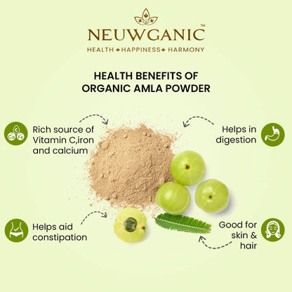 Neuwganic Organic Amla Powder, USDA & India Organic Certified, Emblica Officinalis Fruit Powder, Powder - packaging (16)