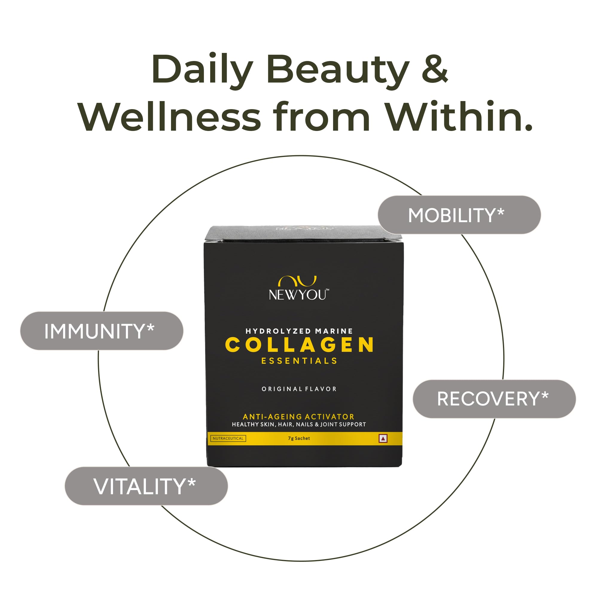NEWYOU Marine Collagen Powder, Orange Flavour, Hydrolyzed Peptides, Unisex Teen Supplement - packaging (12)