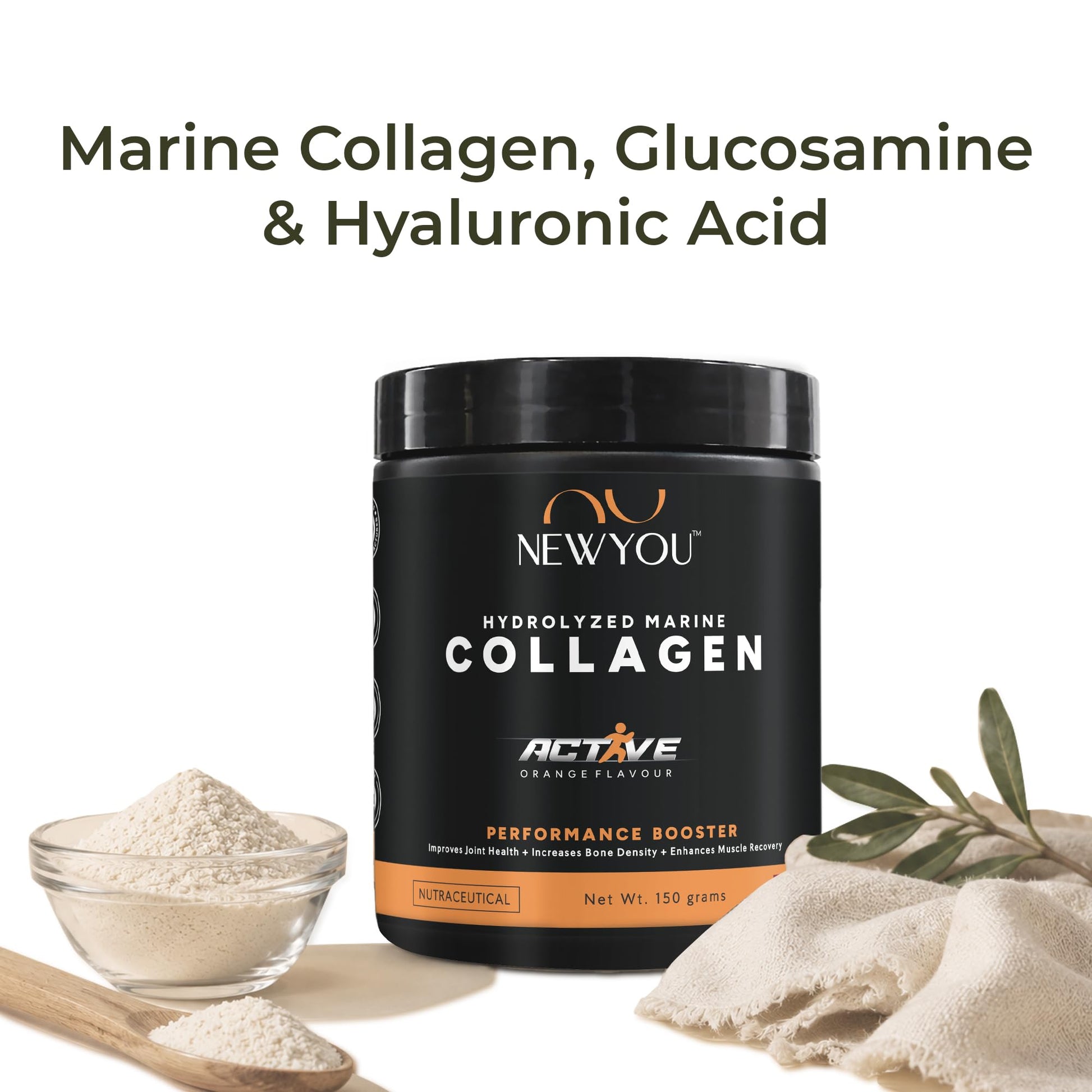 NEWYOU Marine Collagen Powder, Orange Flavour, Hydrolyzed Peptides, Unisex Teen Supplement - packaging (27)