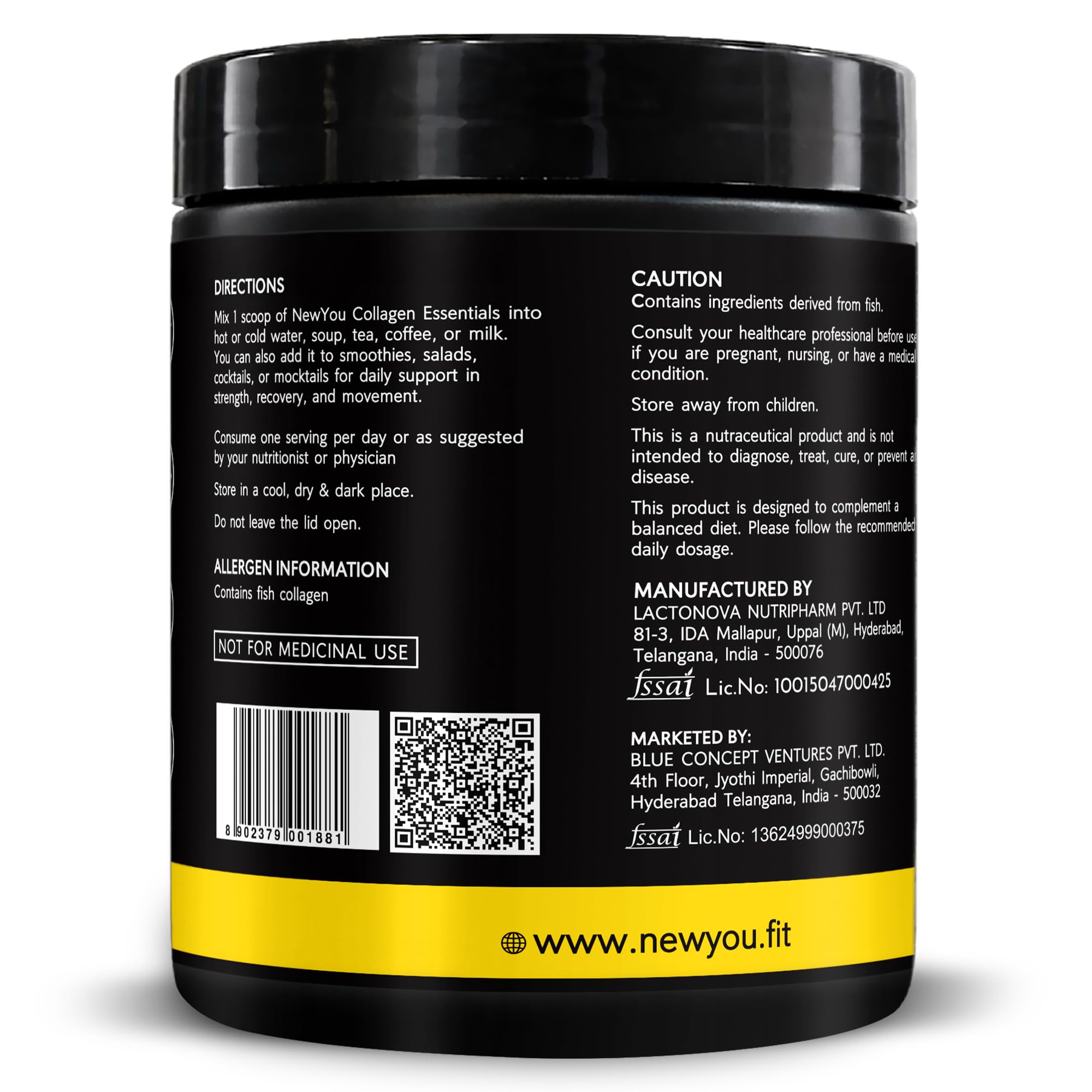NEWYOU Marine Collagen Powder, Orange Flavour, Hydrolyzed Peptides, Unisex Teen Supplement - in use (39)