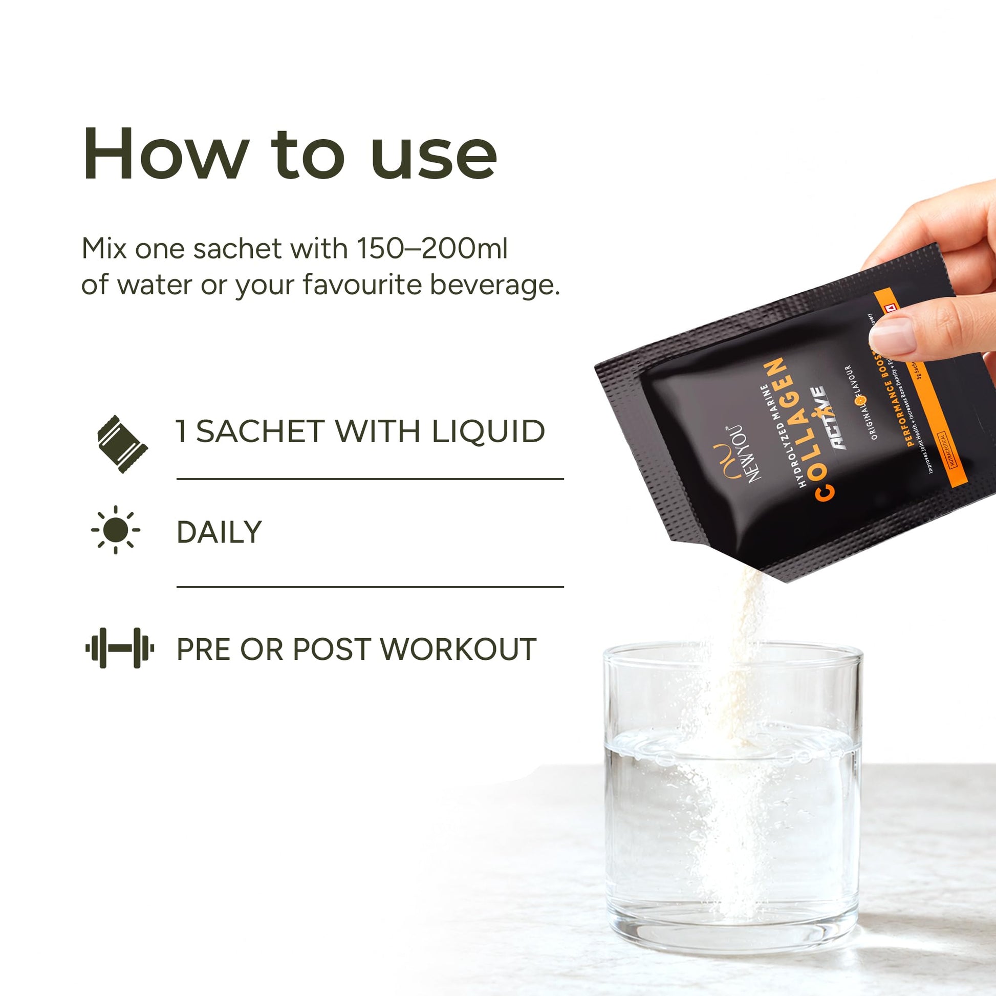 NEWYOU Marine Collagen Powder, Orange Flavour, Hydrolyzed Peptides, Unisex Teen Supplement - packaging