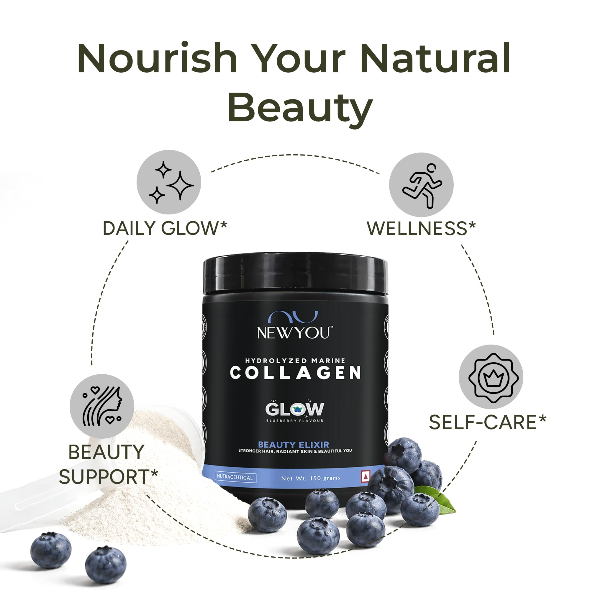 NEWYOU Marine Collagen Powder, Orange Flavour, Hydrolyzed Peptides, Unisex Teen Supplement - packaging (43)