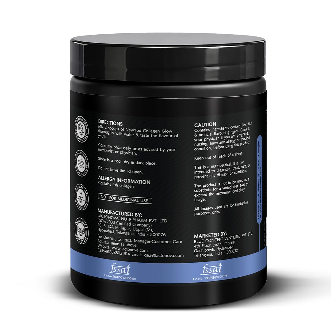NEWYOU Marine Collagen Powder, Orange Flavour, Hydrolyzed Peptides, Unisex Teen Supplement - ingredients panel (44)
