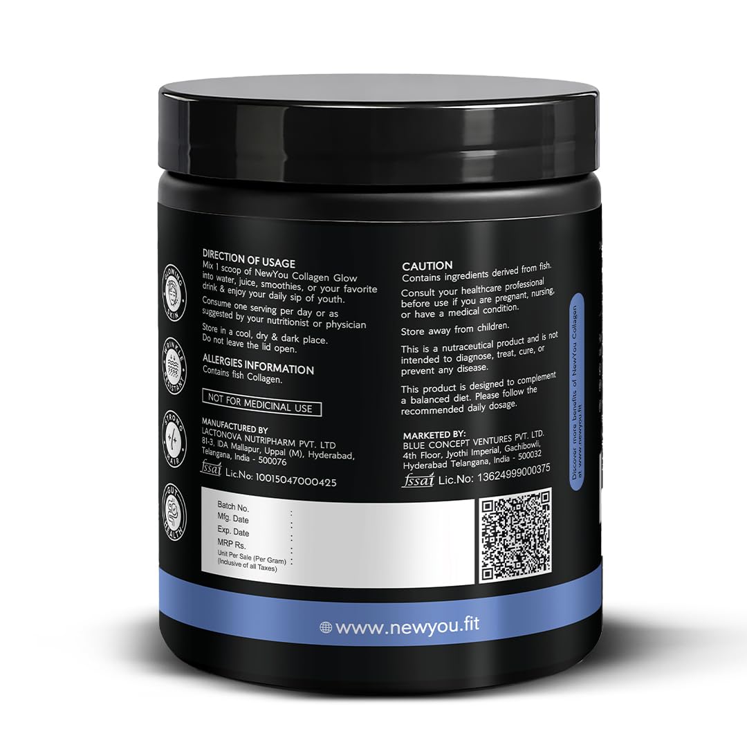 NEWYOU Marine Collagen Powder, Orange Flavour, Hydrolyzed Peptides, Unisex Teen Supplement - in use (46)