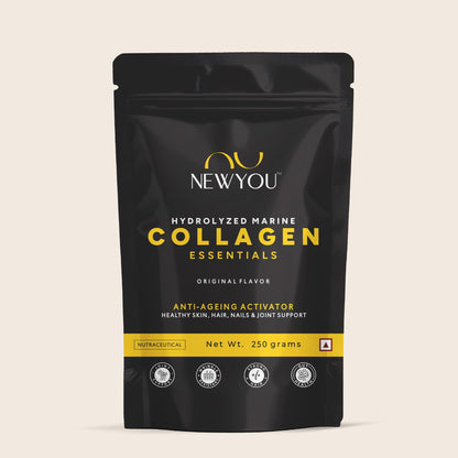 NEWYOU Marine Collagen Powder, Orange Flavour, Hydrolyzed Peptides, Unisex Teen Supplement (47)