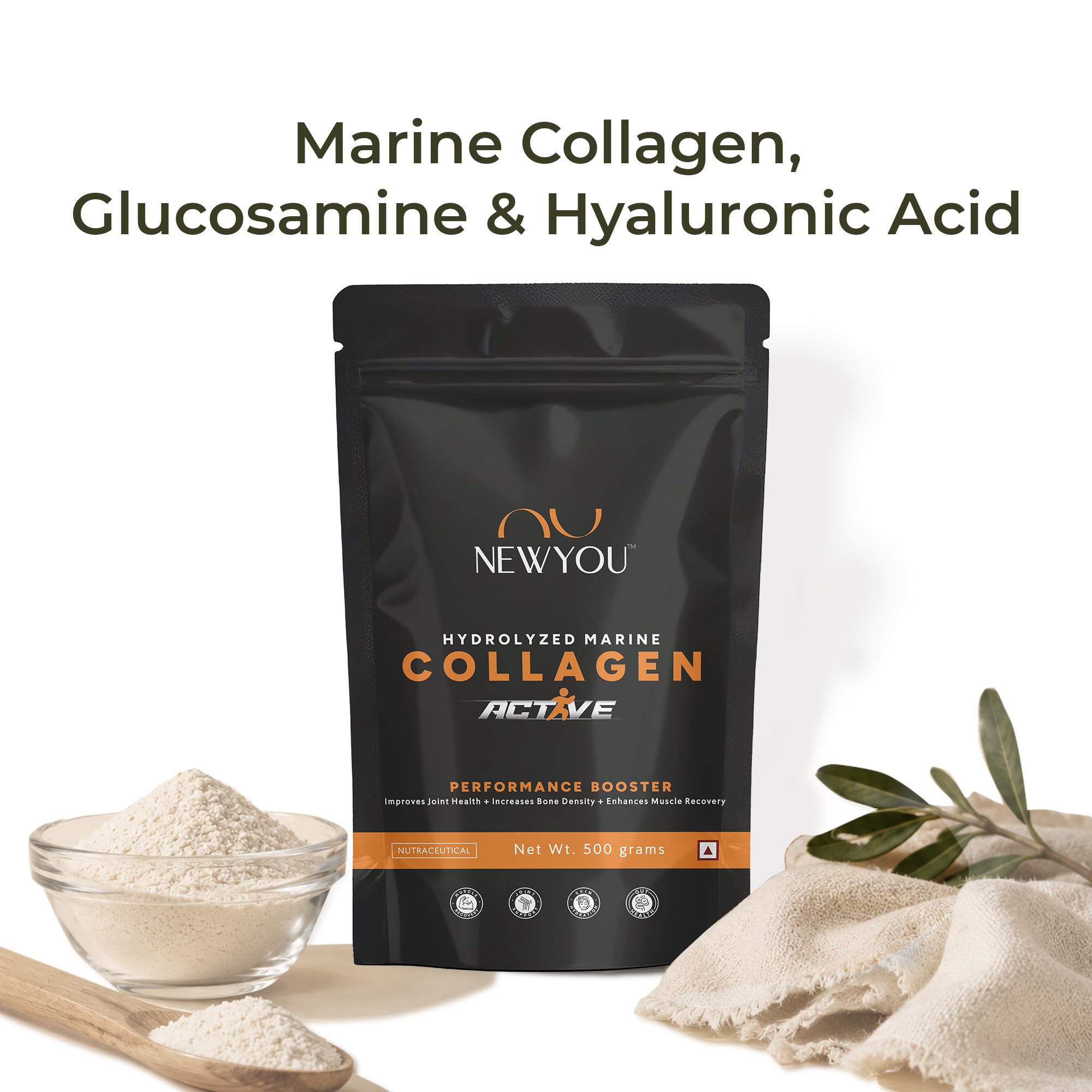 NEWYOU Marine Collagen Powder, Orange Flavour, Hydrolyzed Peptides, Unisex Teen Supplement - packaging (54)