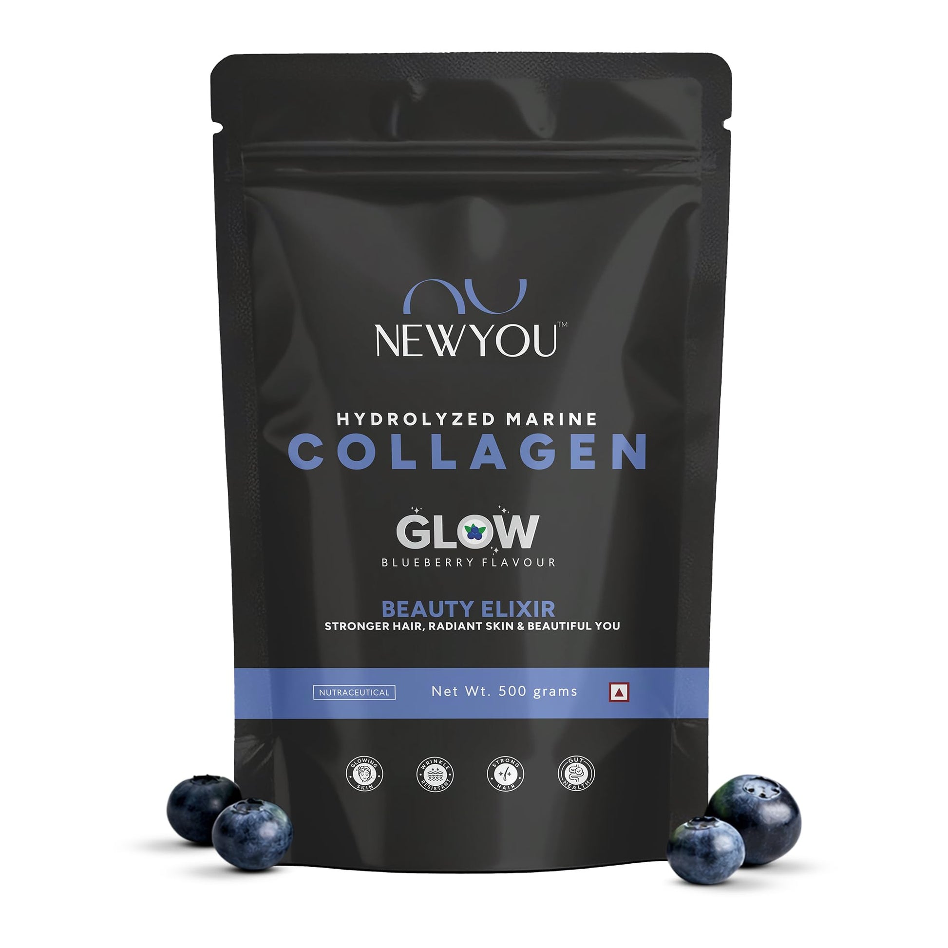 NEWYOU Marine Collagen Powder, Orange Flavour, Hydrolyzed Peptides, Unisex Teen Supplement (59)